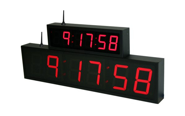 NTP WiFi Red Clock Digit Size Comparison 2.5-inch 6 digit and 4-inch 6 digit