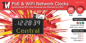 2-row dot matrix network clock brochure