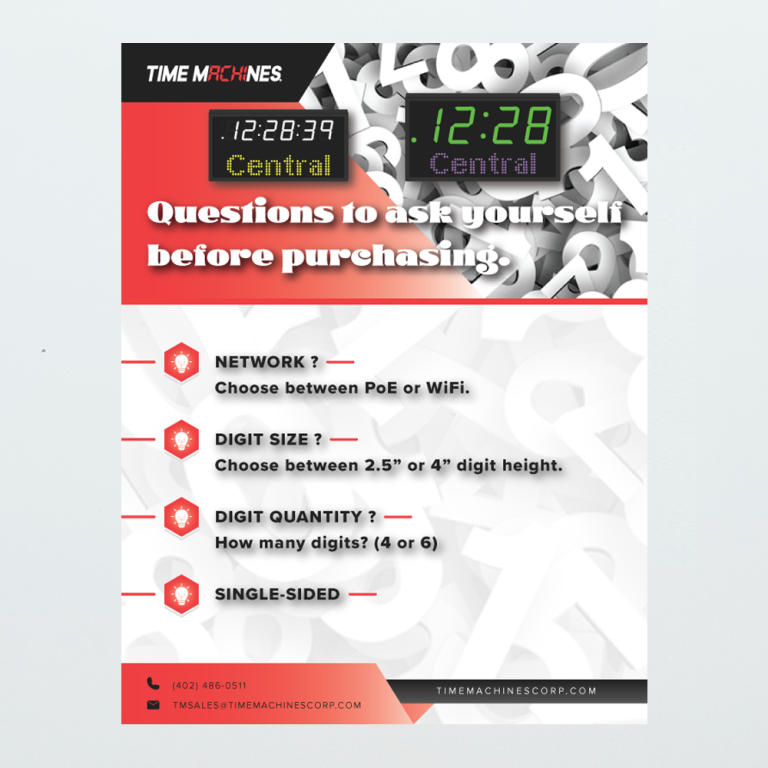 2 row dot matrix network clocks brochure